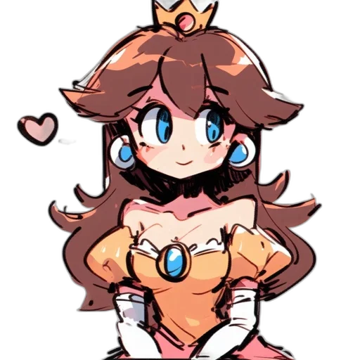 crown, dress, robot, pixel art transparent PNG cut-out