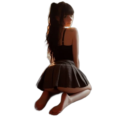 dress, hair, shoes, photorealistic transparent PNG cut-out