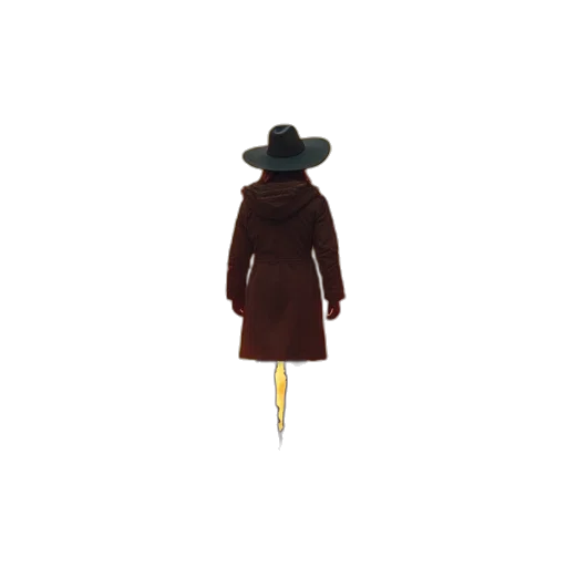 hat, jacket, staff, dress transparent PNG cut-out