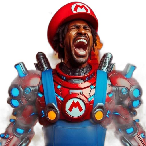 robot, weapon, face, staff transparent PNG cut-out