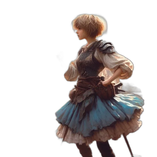 dress, staff, robot, sword transparent PNG cut-out