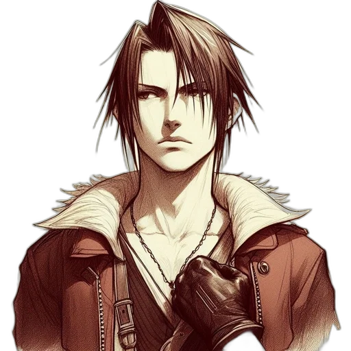 jacket, staff, face, concept art transparent PNG cut-out