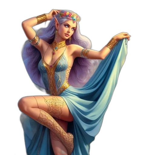dress, jewelry, crown, fantasy art transparent PNG cut-out
