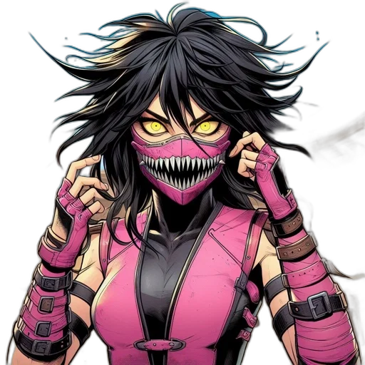 mask, comic book art, concept art, cyberpunk transparent PNG cut-out