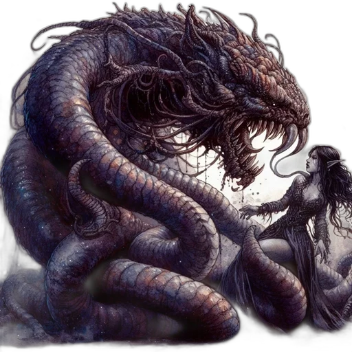 creature, dragon, hair, animal transparent PNG cut-out