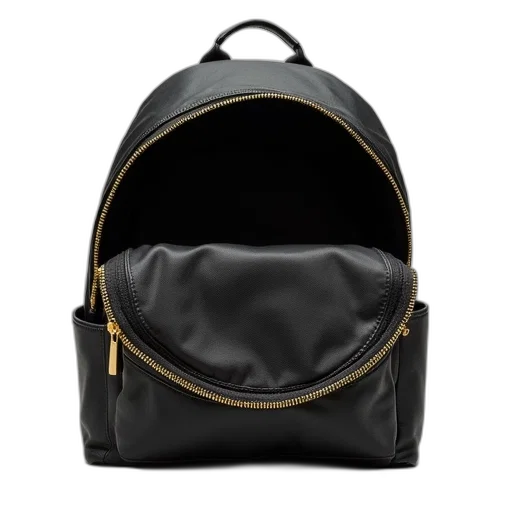 jacket, dark, backpack, open transparent PNG cut-out
