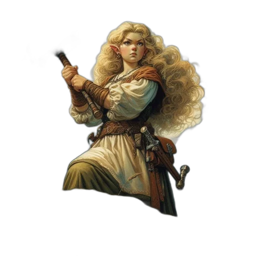staff, weapon, hair, fantasy art transparent PNG cut-out