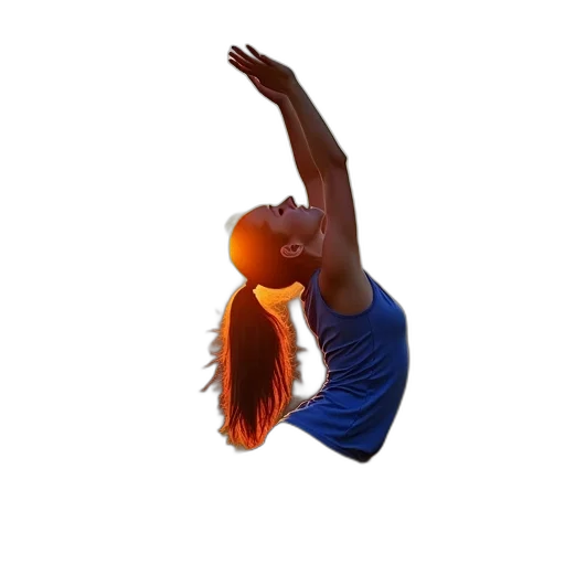 hair, staff, dress, 3d render transparent PNG cut-out