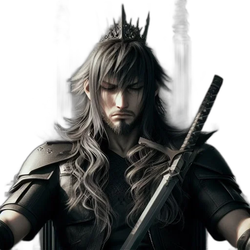sword, crown, staff, fantasy art transparent PNG cut-out