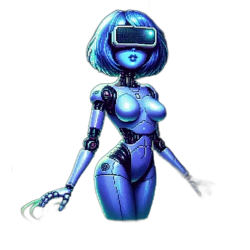 robot, dress, concept art, cyberpunk transparent PNG cut-out