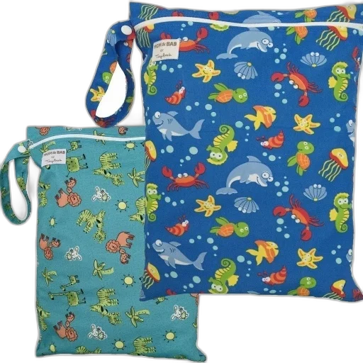 two, waterproof, bags, sea transparent PNG cut-out