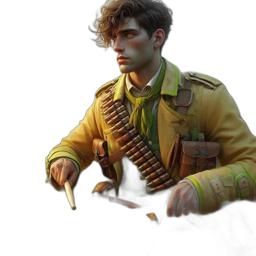 jacket, weapon, staff, concept art transparent PNG cut-out
