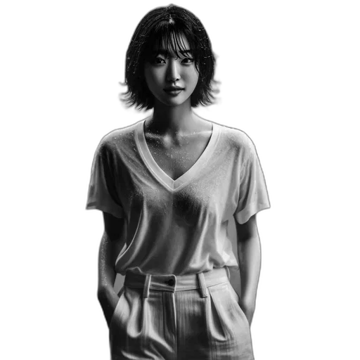 dress, face, staff, jacket transparent PNG cut-out