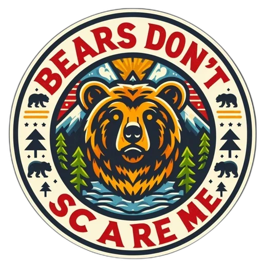 circular, badge, portrays, bear transparent PNG cut-out