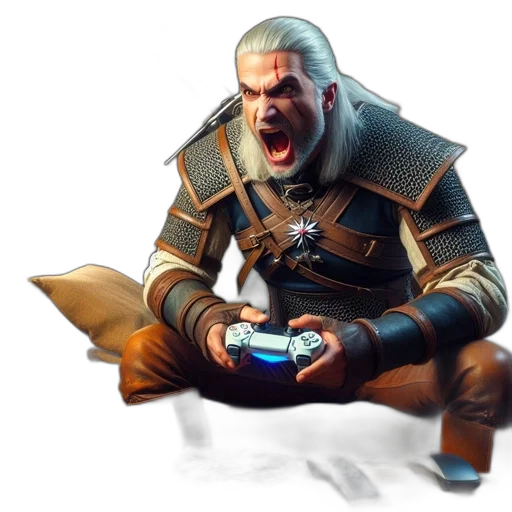 weapon, sword, face, jacket transparent PNG cut-out