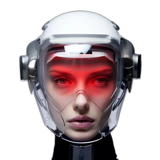 robot, mask, face, cyberpunk transparent PNG cut-out