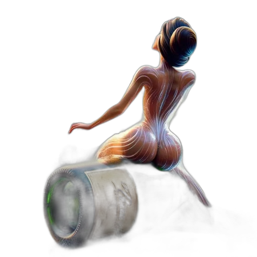 bottle, dress, robot, hair transparent PNG cut-out