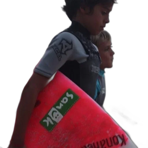 two, boys, wetsuits, carry transparent PNG cut-out