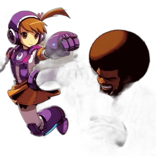 hair, weapon, staff, face transparent PNG cut-out