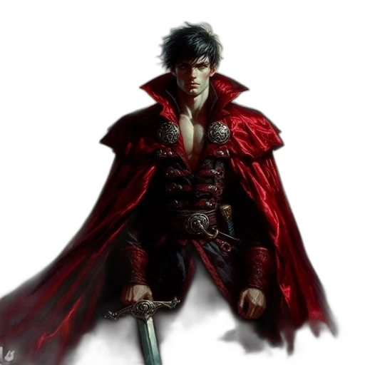 sword, jacket, weapon, fantasy art transparent PNG cut-out