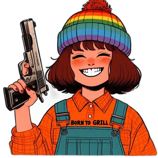 hat, weapon, jacket, face transparent PNG cut-out