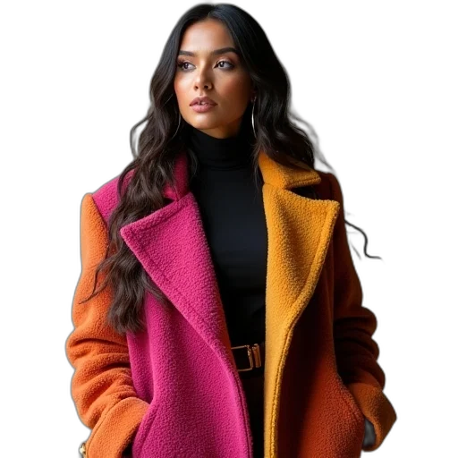 jacket, staff, colorful, neon transparent PNG cut-out
