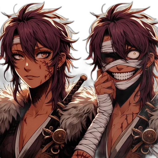 mask, anime, concept art, fantasy art transparent PNG cut-out