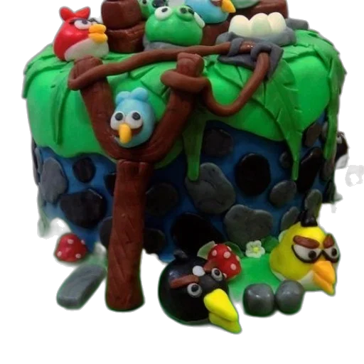 3d render, colorful, cake, angry transparent PNG cut-out