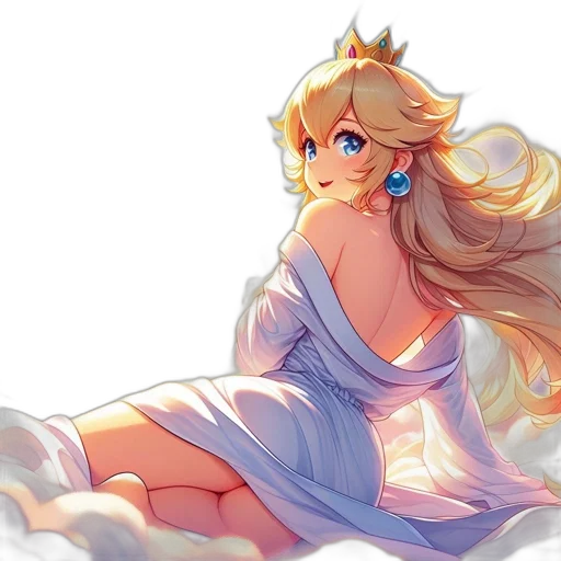 crown, dress, watercolor, pixel art transparent PNG cut-out