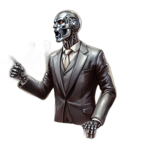 robot, mask, face, jacket transparent PNG cut-out