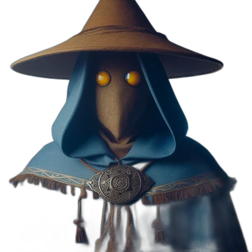 hat, mask, staff, face transparent PNG cut-out