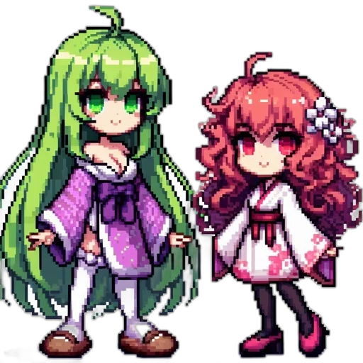 pixel art, anime, concept art, 3d render transparent PNG cut-out