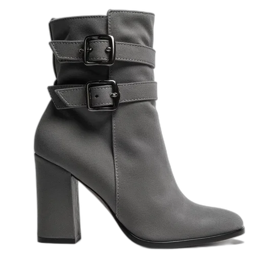 shoes, gray, sued, chunk transparent PNG cut-out