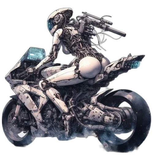 robot, creature, cyberpunk, concept art transparent PNG cut-out