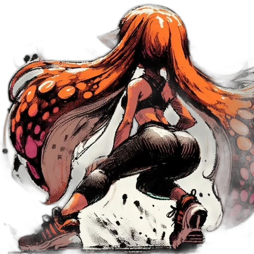 hair, dress, creature, concept art transparent PNG cut-out