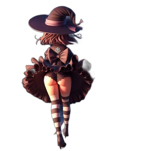 hat, dress, staff, creature transparent PNG cut-out
