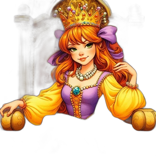 crown, jewelry, staff, dress transparent PNG cut-out