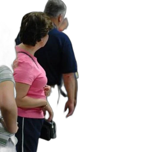staff, woman, pink, shirt transparent PNG cut-out