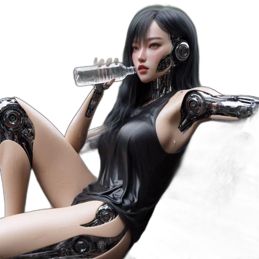 robot, weapon, cyberpunk, concept art transparent PNG cut-out