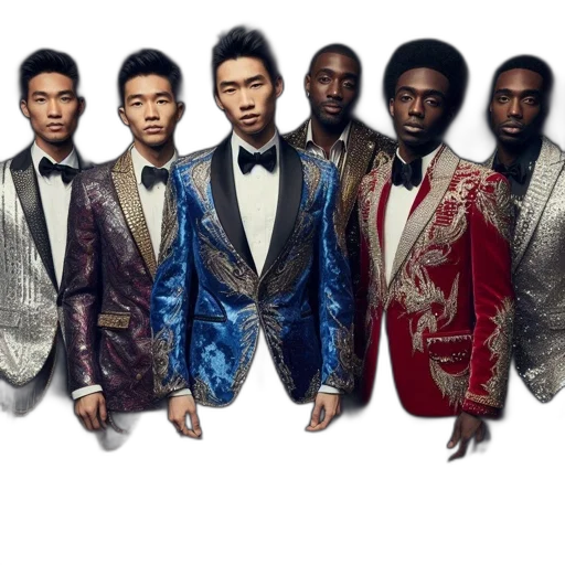 jacket, six, men, wear transparent PNG cut-out