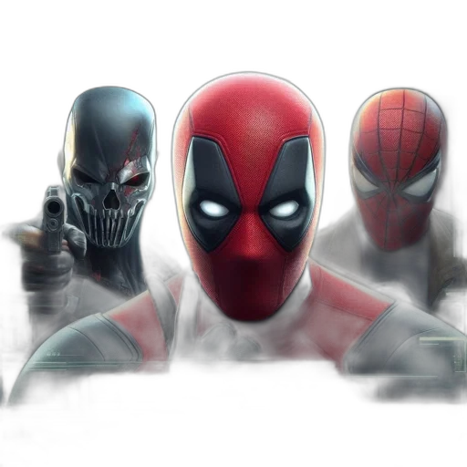 mask, comic book art, concept art, 3d render transparent PNG cut-out