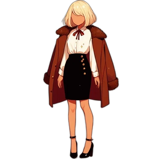 jacket, dress, staff, concept art transparent PNG cut-out