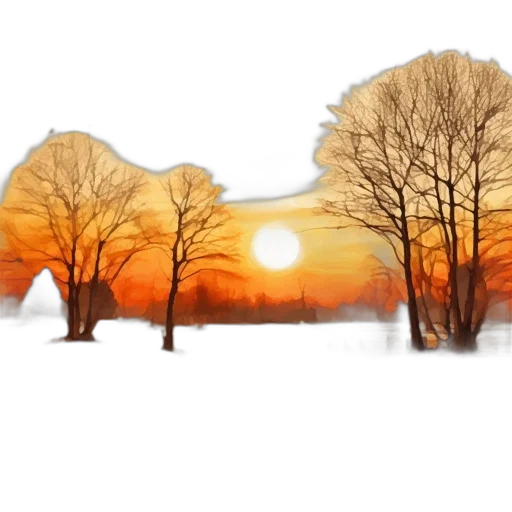 tree, photorealistic, watercolor, fantasy art transparent PNG cut-out