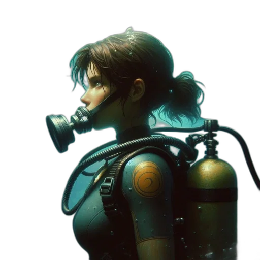concept art, cyberpunk, 3d render, comic book art transparent PNG cut-out
