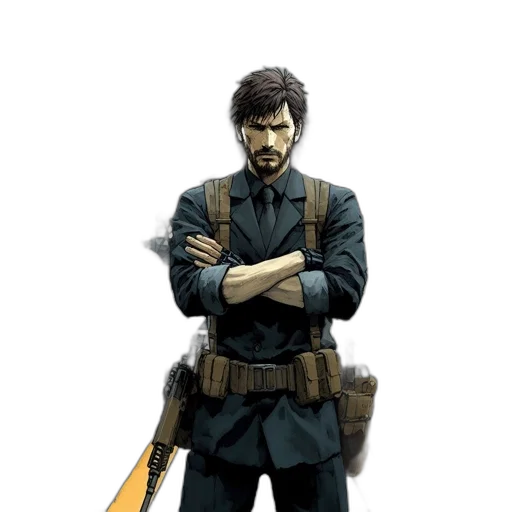 staff, weapon, jacket, concept art transparent PNG cut-out