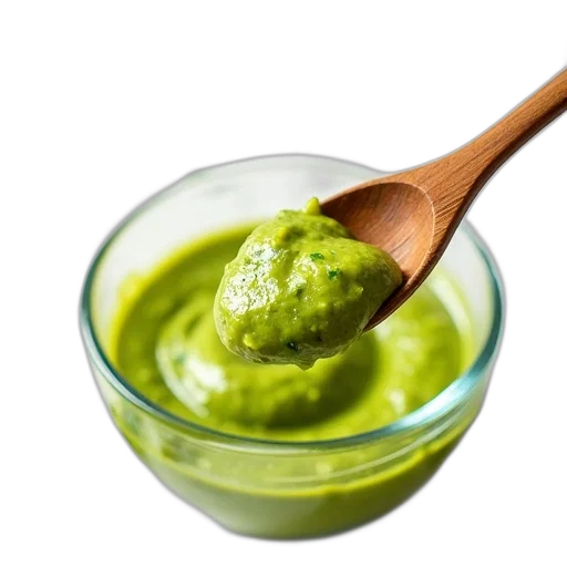 food, green, wooden, spoon transparent PNG cut-out