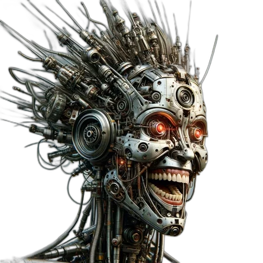 robot, face, creature, mask transparent PNG cut-out