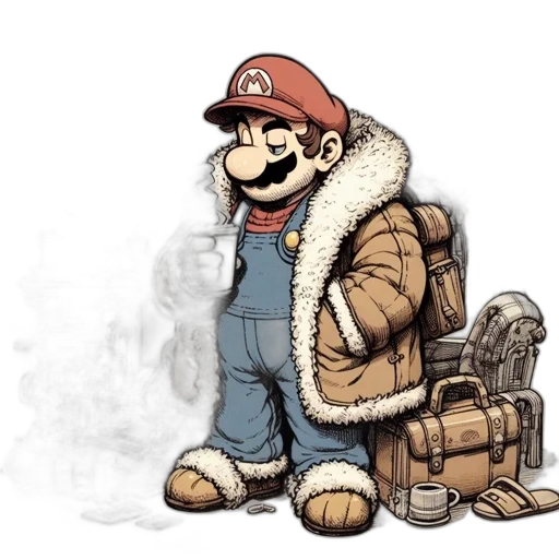 jacket, hat, concept art, pixel art transparent PNG cut-out