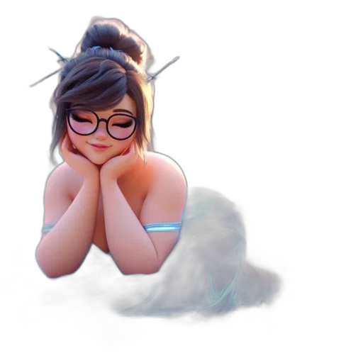 creature, hair, staff, dress transparent PNG cut-out