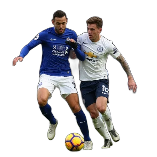 cardiff, player, tackled, everton transparent PNG cut-out